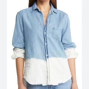 NWOT Frank & Eileen Barry Dip Dye Denim Shirt. Size S